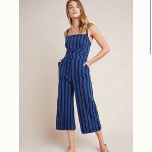 VGUC  Anthropologie Nicola Striped Jumpsuit Size 6